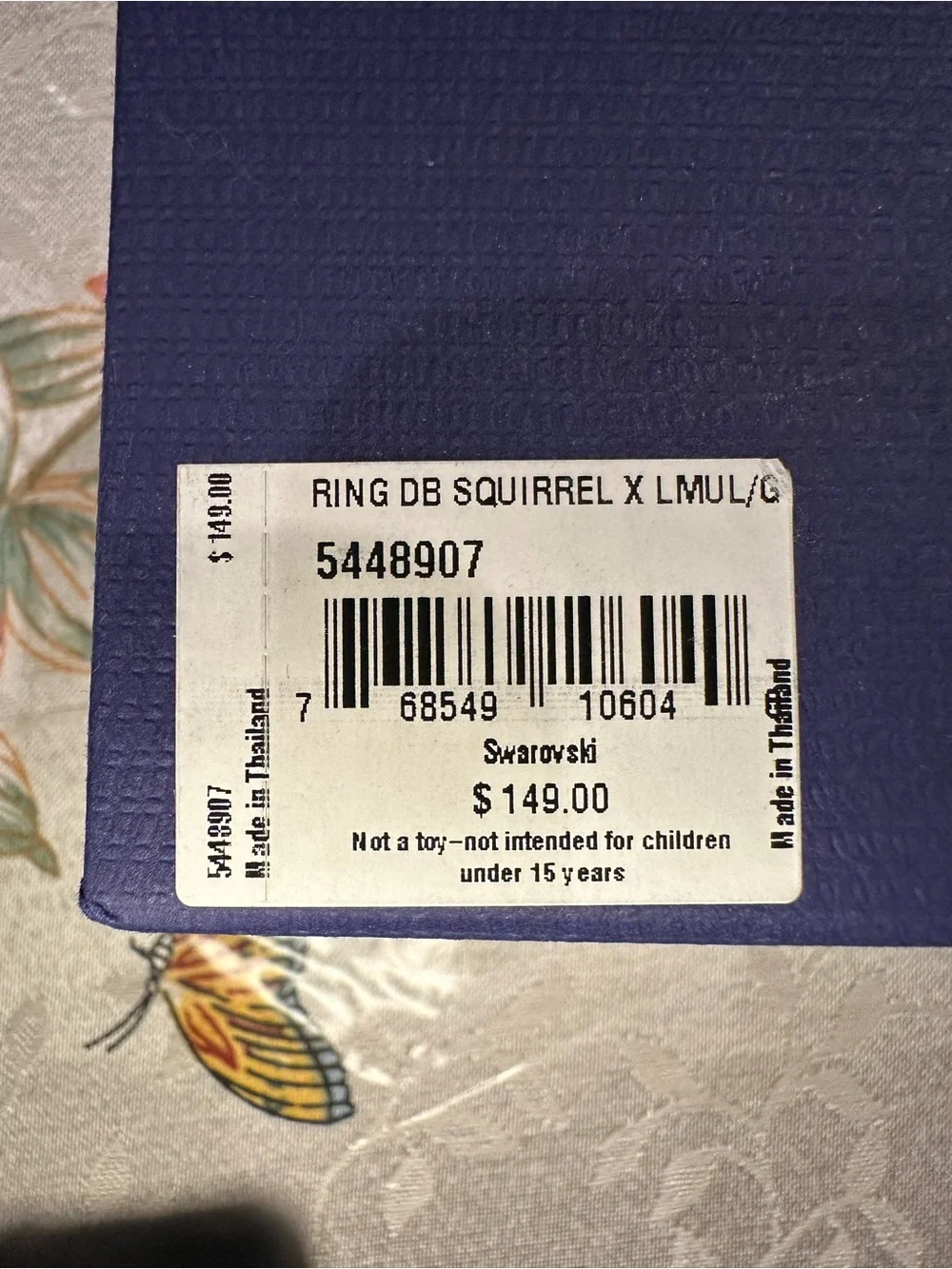 Swarovski Gold-tone Double Squirrel Ring with Pearl Accent - 5448997 - NIB